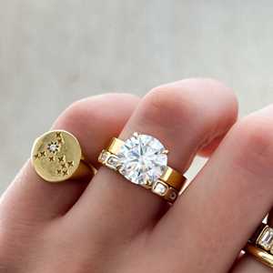 Bagues en diamant de laboratoire rondes 3 carats en or massif 14K 18K, bande plate épaisse de 3,5 mm de large pour fiançailles féminines, solitaire, vente en gros - Product Image 6
