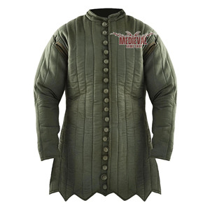 Gambeson médiéval fait main à manches longues, rembourré en coton, motif zig-zag, veste Aketon, armure de chevalier de bataille pour événements historiques - Product Image 1