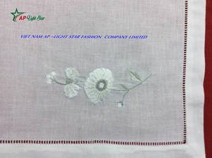 Fresh Vietnam VNAP High Quality Cotton/Linen Embroidered Cocktail Napkins Customized Design for Parties Wedding Home Needlework - Product Image 6