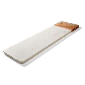 Planche à découper en marbre naturel et en bois, solide et durable, surface de découpe idéale pour la préparation des légumes, de la viande et des fruits. - Product Image 6