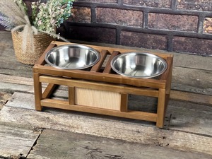Modern Eco-Friendly Wood <b>Bowl</b> Foldable <b>Dog</b> Feeding Station with Drawer <b>Raised</b> <b>Bowl</b> & Automatic Feeders Design for Indoor Use - Product Image 4