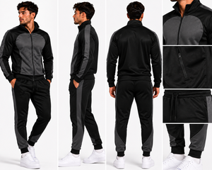 Conjunto Deportivo Personalizado con Logotipo, Ropa Deportiva Premium Negra para Hombre - Product Image 4