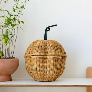 Lovely watermelon shaped storage <b>basket</b> bin hand <b>weaving</b> rattan <b>baskets</b> kids home decor bins - Product Image 4