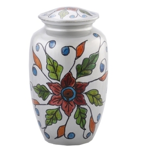 Urna de Metal con Imagen de Flor Blanca para Cenizas, Urna Funeraria para Adultos, Estilo Americano/Europeo - Product Image 5