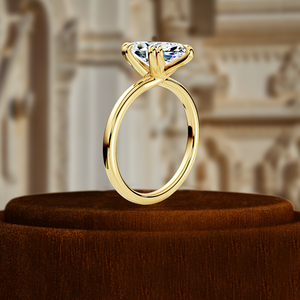 Bague de fiançailles solitaire en or massif 14 carats avec diamant de laboratoire taille marquise 1,5 carat, pavée, pour mariage, fête ou promesse - Product Image 3
