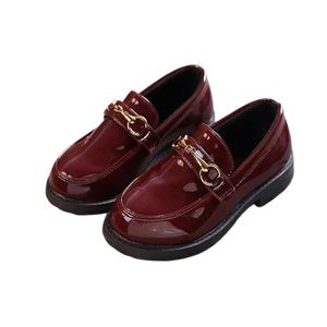 Chaussures en cuir pour enfants unisexes à bout rond avec boucle, en cuir véritable, fabrication en gros - Product Image 2