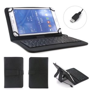 7-Inch Universal Tablet Leather Stand Case with Type C Wired Keyboard Tablet Covers & Cases - Product Image 1