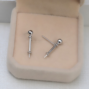 Anneau ouvert en argent S925, boucles d'oreilles à billes, accessoires de bricolage, support pour perles, apprêts pour bijoux 1269 - Product Image 2