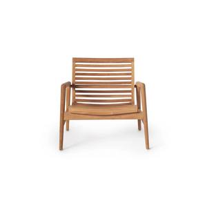 Sillón de Madera de Teca Natural con Diseño de Listones – Silla de Relajación de Madera de Lujo para Interiores y Exteriores - Product Image 1