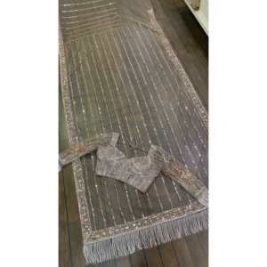 Sari de Noche de Diseñador para Fiestas con Trabajo de Dori y Zari - Product Image 2