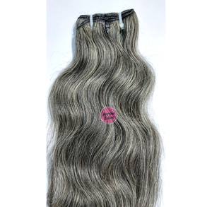 Cheveux Indiens 100% Naturels Qualité Supérieure 12A Ondulés Gris Naturel Tissage 100 Grammes/3.5 Ounces 1 Pièce - Product Image 6