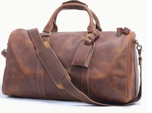 Bolsa de Viaje de Cuero Vintage, Bolsa de Gimnasio, Bolsa de Fin de Semana, Bolsa de Viaje con Cierre de Gran Capacidad, Bolso de Hombro, Bolsa de Viaje de Cuero - Product Image 2
