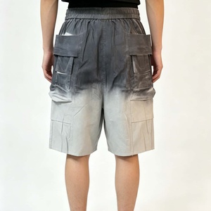 Men's Sun Fade Cargo Shorts Mid Waist Drawstring 100% Cotton 1/4 <b>Knee</b> Length Shorts for Summer - Product Image 6