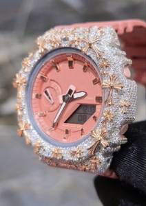 Custom G-Sho GA2100 Quartz Movement Iced Out <b>Watch</b> for Men with Moissanite <b>Diamonds</b> Hip Hop Luxury Rubber Band 42mm - Product Image 2