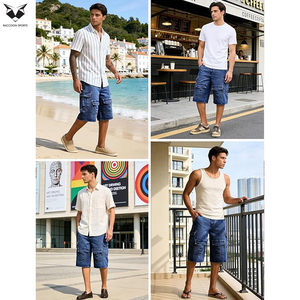 Shorts en jean brut épais de haute qualité pour hommes, coupe ample et personnalisée, jorts en denim à jambe large - Product Image 6