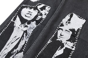 Jeans OEM al por mayor personalizados de tiro alto, holgados y cortos, de mezclilla negra rígida con lavado a la piedra, transpirables, ecológicos, estilo vintage, para verano e invierno. - Product Image 3