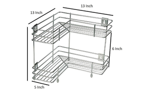 Estante Esquinero de Acero Inoxidable, Forma de L, Cromado Pulido, Multiusos, Organizador de Esquina para Cocina y Baño, Ahorro de Espacio - Product Image 4