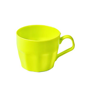 Vaso de plástico a rayas de 190 ml con asa – Taza reutilizable para beber - Product Image 1