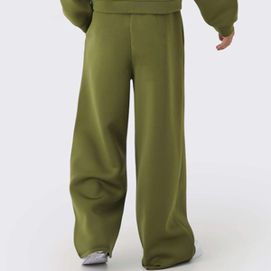 Conjunto Deportivo para Hombre, Color Verde Oliva, con Capucha, Manga Larga, Corte Holgado, Informal, Otoñal, Color Sólido, 100% Algodón, Pantalones con Cierre Frontal y Bolsillos Laterales - Product Image 6