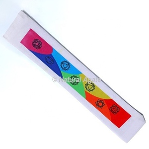 Beautiful Color Chakra Printed White Pouch for Sale | 7 Chakra Printed White Pouch - Product Image 2