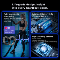 Anneaux intelligents ECG pour hommes, tracker de fitness, réveil, contrôle par application, acier inoxydable, étanche IP69, design élégant, suivi avancé de la santé et du sang
