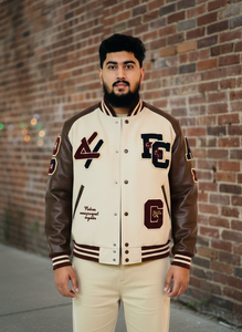 Chaqueta Universitaria Varsity de Alta Calidad de Fabricante OEM, Parches Bordados Personalizados, Mangas de Cuero, Chaqueta de Invierno para Hombre - Product Image 5