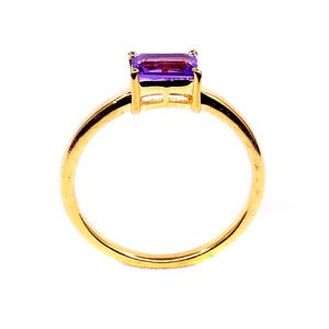 แหวนเงินแท้ 925 ชุบทอง ประดับพลอยอเมทิสต์ทรงคลาสสิกแบบคริสเตียน เหมาะสำหรับเป็นของขวัญหมั้น งานเลี้ยง สำหรับทั้งชายและหญิง - Product Image 4