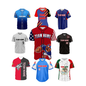 เสื้อเบสบอลฤดูร้อนแบบสั่งทำขายส่งสำหรับผู้ใหญ่ ชุดยูนิฟอร์มกีฬาสำหรับทุกเพศ ผลิตจากโพลีเอสเตอร์ผสมสแปนเด็กซ์ 100% ป้องกันแบคทีเรีย - Product Image 1