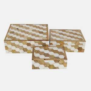 Wholesale Natural Bone Inlay <b>Box</b> Single-Tier <b>Stackable</b> Wood Jewelry Organizer with Carved Technics for Tableware Jewelry Display - Product Image 1