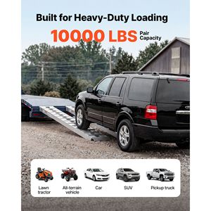 Rampas de Carga para Camiones de Aluminio Reforzado, 2 Piezas, 96 x 15 Pulgadas, Capacidad de 10000 Libras, Juego de Rampas para Camionetas y Remolques - Product Image 2