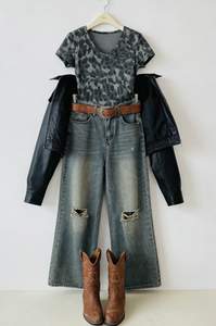 Women's O-Neck Cotton & Polyester Lightweight Breathable Casual Tee Regular Fit Crop <b>Top</b> with Metal Charm Edgy Streetwear - Product Image 6