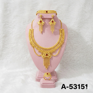 Premium Quality Necklace Set Combo – Gold & Silver Plated Jewelry with Earrings, Ring & Pendant - Product Image 1