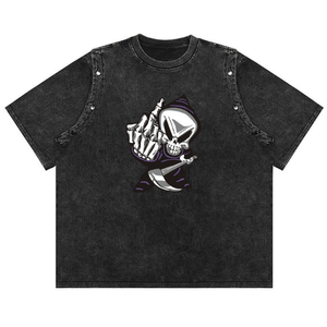 Camisetas de Hombre de Gran Tamaño, Diseño Nuevo, Calidad Premium, Estilo Urbano, Vintage, Lavadas, Holgadas, de Algodón, Cuello Tejido, Manga Corta, Felpa - Product Image 3