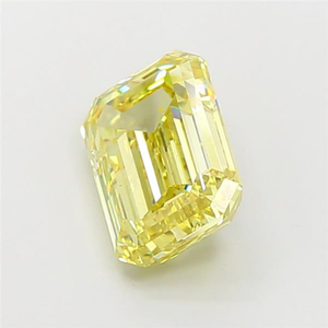 Stunning Certified Loose Gemstone Sparkling Stone for High Jewelry Designs <b>Emerald</b> Cut Fancy Vivid Yellow CVD Lab Grown Diamond - Product Image 5