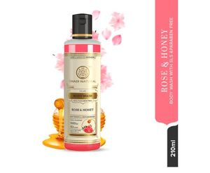 Gel de baño Khadi Natural de Rosa y Miel |   Piel limpia y radiante |   Gel de ducha con fragancia de rosa y miel - Product Image 3