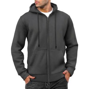 Sudaderas con capucha pesadas con cremallera para hombre, cremallera bidireccional, sudaderas lisas extragrandes, sudadera con capucha personalizada con cremallera - Product Image 5
