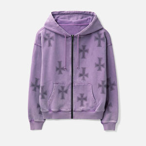 Factory <b>Direct</b> Customized Pullover Hoodie 100% Cotton Fleece Embroidered <b>Beaded</b> Winter Low MOQ Supplier - Product Image 4