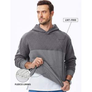 Custom Men's Casual Fleece Hoodie Pullover <b>Sweatshirt</b> Warm Long Sleeve with <b>Zipper</b> & Anti-Wrinkle Sizes XXS to XXL - Product Image 4