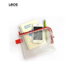 Assorted Color Waterproof Zipper Lock L Shape PVC Mesh <b>Bags</b> with Handle Strap - Product Image 3
