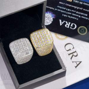 แหวนมอสซาไนต์ทรงสี่เหลี่ยมแบบฮิปฮอป ผ่านการทดสอบ แหวนวันครบรอบเงินแท้ 925 ดีไซน์สั่งทำพิเศษสำหรับผู้หญิง เครื่องประดับงานแต่งงาน พร้อมใบรับรอง GRA - Product Image 6