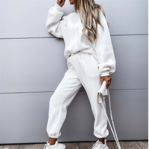 Ensemble de survêtement unisexe gris à capuche, manches longues, couleur unie, vêtement décontracté, matière polaire, coupe régulière, séchage rapide, avec poche - Product Image 2