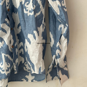 เสื้อเชิ้ตพิมพ์ลายดอกไม้สไตล์ลำลองสำหรับผู้หญิง ผ้าฝ้ายเนื้อนุ่ม ปกติดกระดุม สีชมพูและเบจ ลดราคา - Product Image 4