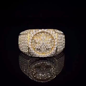 Unique Iced Out 925 Silver Gold Plated Moissanite Hip Hop <b>Rings</b> for <b>Men's</b> with VVS Clarity GRA Certified - Product Image 6