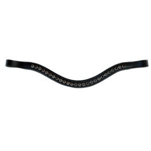 Collier décoratif équestre en cuir italien, bandeau à motif, meilleure qualité avec de minuscules cristaux noirs et blancs, produits équestres - Product Image 5