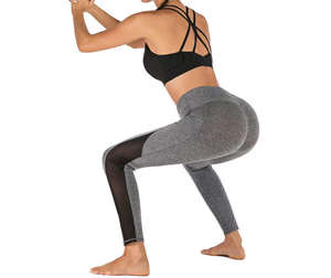 Leggings de Yoga de Cintura Alta para Mujer, Ajustados, de Longitud Completa, Elásticos en Cuatro Direcciones, de Spandex/Poliéster, Sólidos, de Secado Rápido y Transpirables, Pantalones Deportivos - Product Image 2