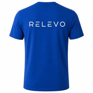 T-shirt de football unisexe bleu à manches courtes et col en V, en polyester respirant, coupe classique, vêtements d'été RELEVO INDUSTRIES - Product Image 3