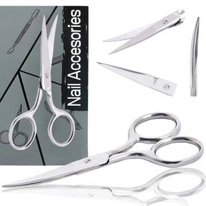 Ciseaux à ongles en acier inoxydable, lame tranchante, manche rond, outils de soin des ongles pour adultes, style simple, emballage en boîte de couleur - Product Image 5