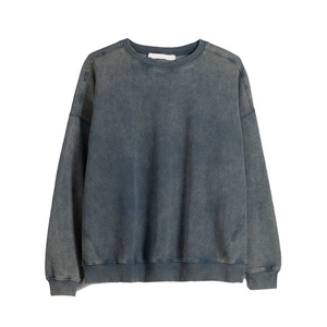 เสื้อสเวตเชิ้ตผู้หญิงทรงโอเวอร์ไซส์ ผ้าคอตตอน 100% แบบวินเทจ ล้างสีด้วยกรด ทรงคอกลม หนานุ่ม สั่งผลิตได้ตามแบบ (OEM) - Product Image 3