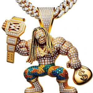 Colgante de Plata de Ley 925 con Baño de Oro de 14k, Diseño de Estrella con Diamantes Engastados, Joyería Fina Personalizada para Fiestas, Estilo Hip Hop - Product Image 4