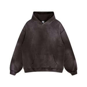Men's Customized Solid Casual Acid Wash Hoodie <b>Polyester</b>/Cotton Blend Quick Dry Breathable Windproof Waterproof Winter OEM - Product Image 4